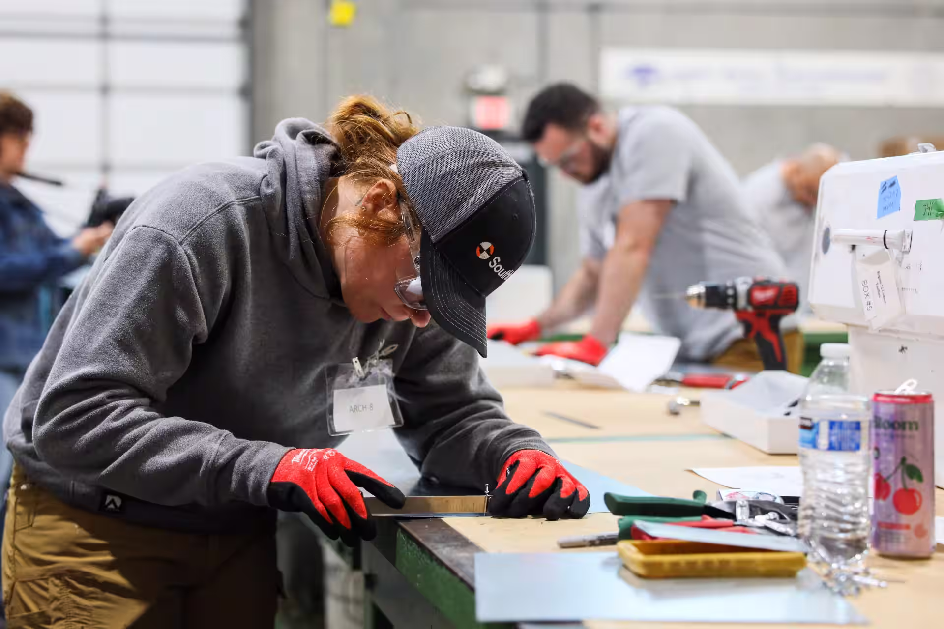 Apprentice competing at the 2026 NRAC training event for Sheet Metal Institute