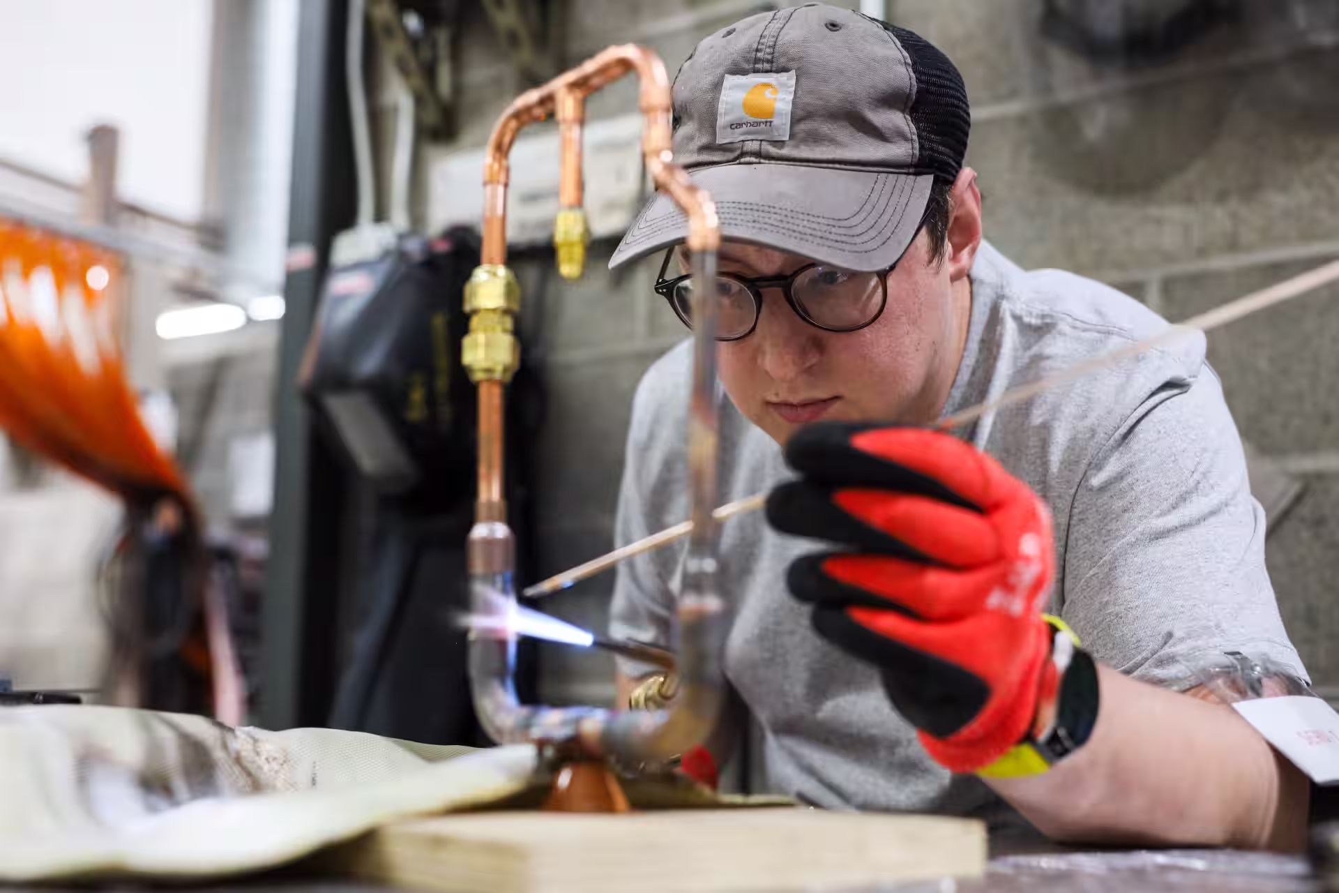 Apprentice competing at the 2026 NRAC training event for Sheet Metal Institute
