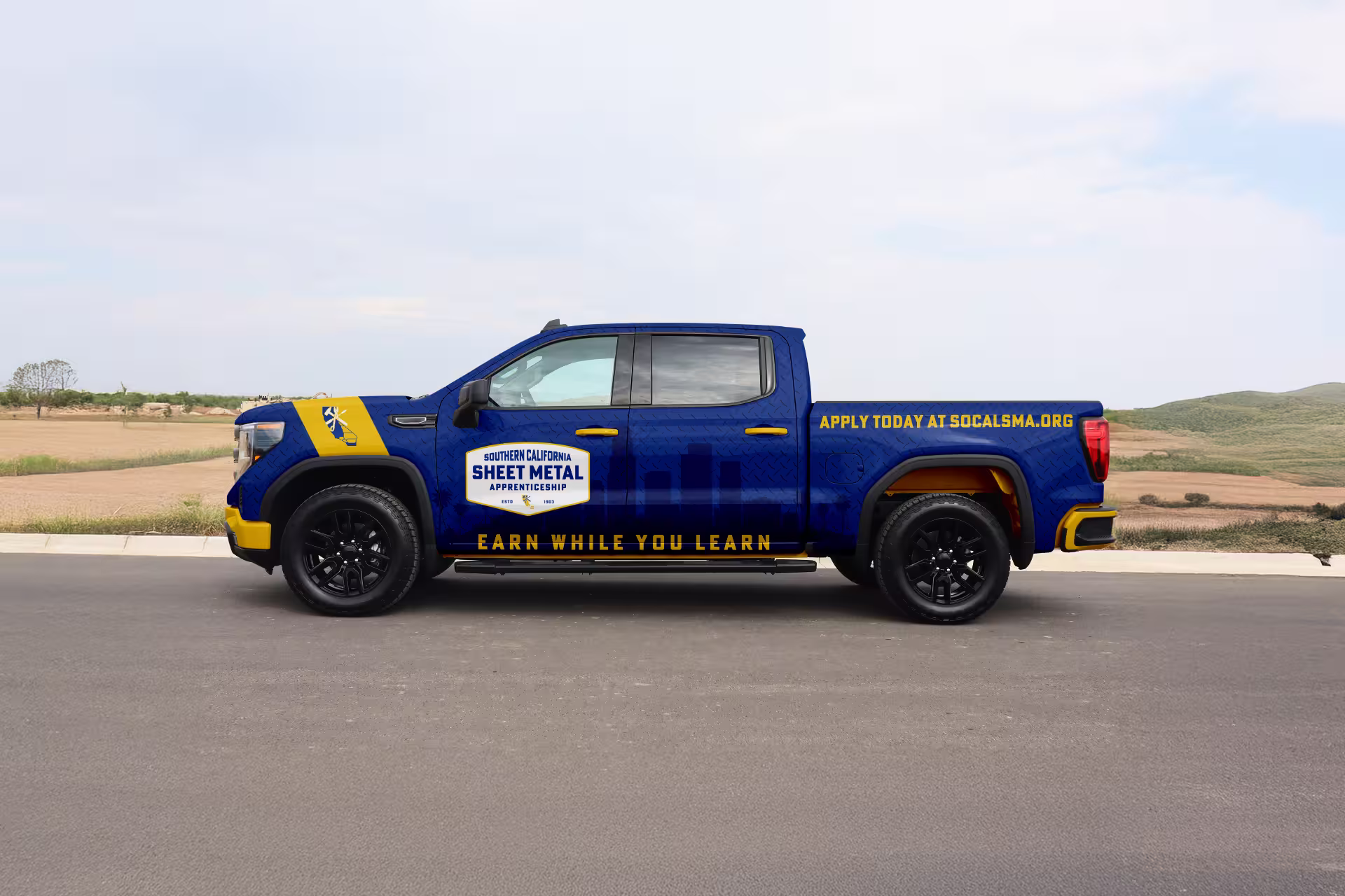 Truck wrap concept for Southern California Sheet Metal Apprenticeship program vehicles