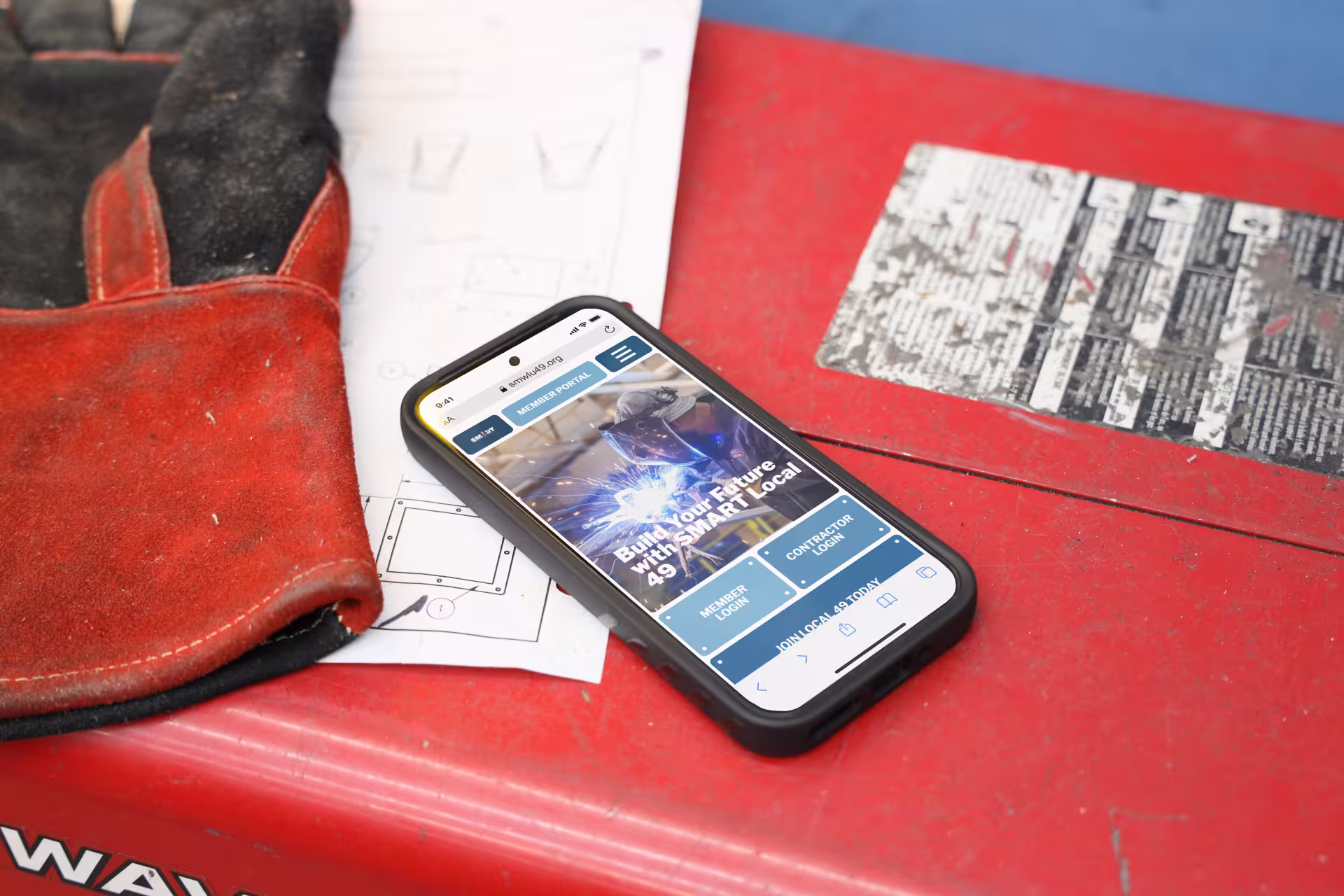 Mobile view of the SMART Sheet Metal Workers LU 49 website