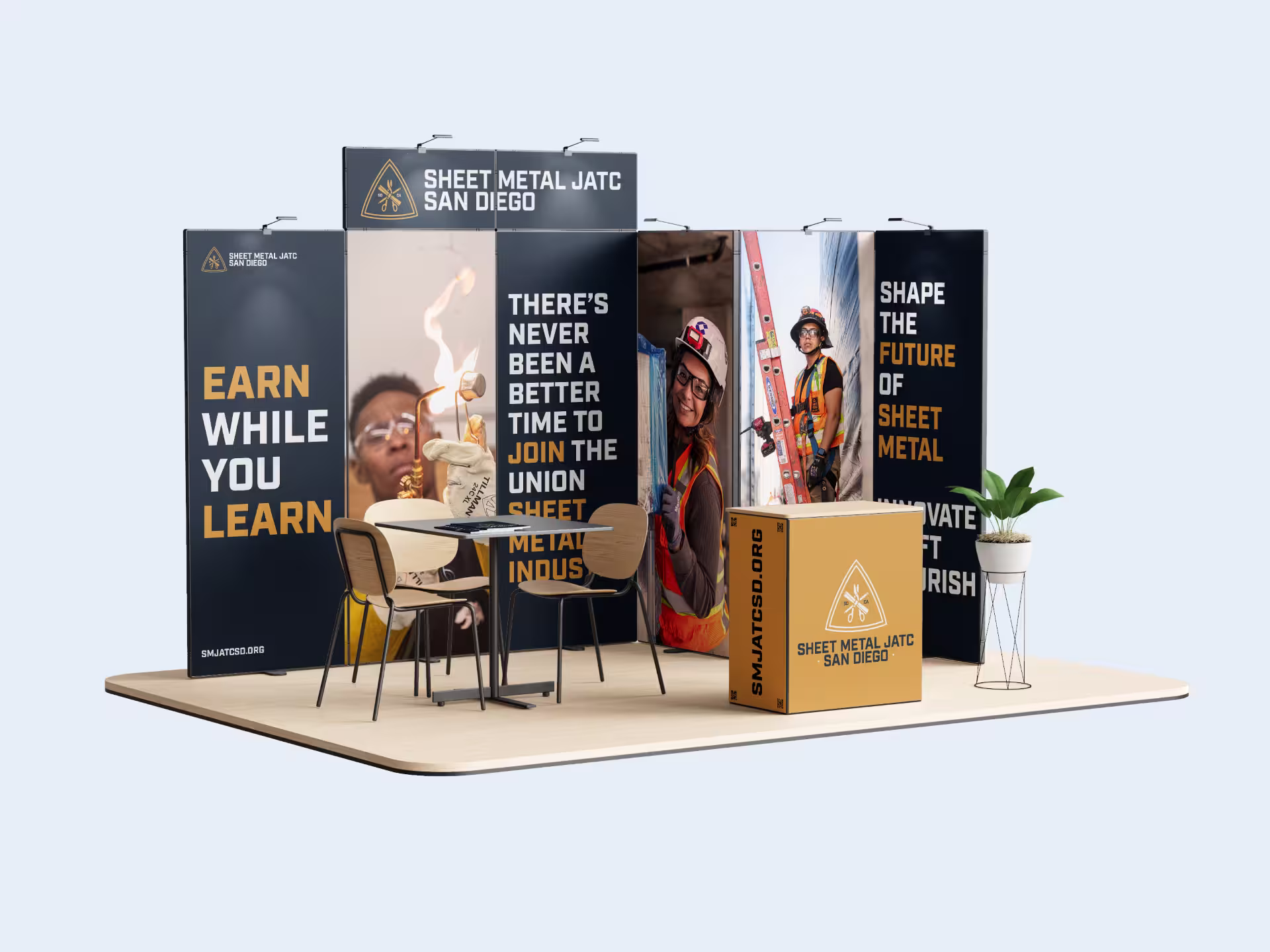 Trade show booth display for Sheet Metal JATC San Diego