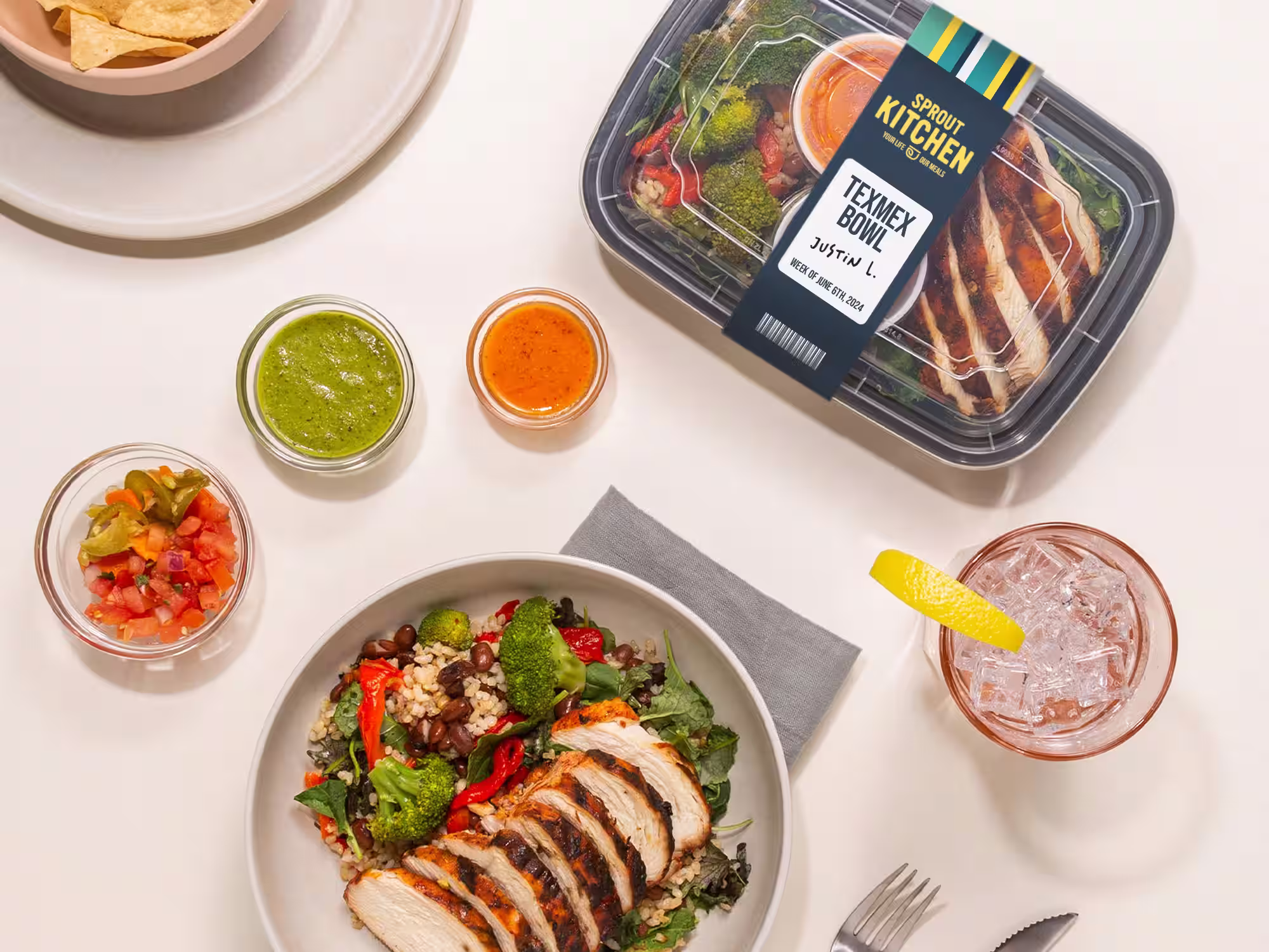 Sprout Kitchen meal container packaging design