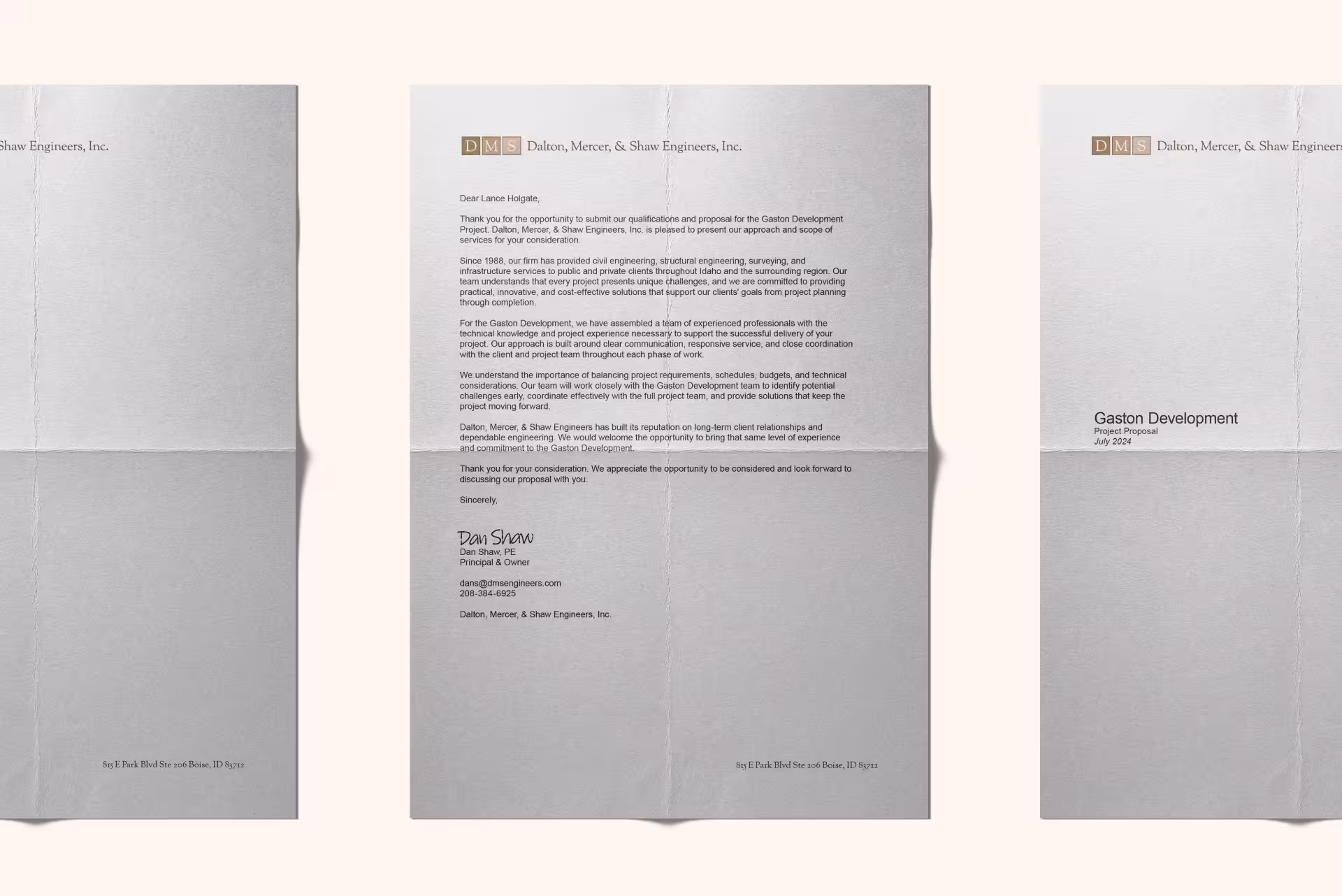 Old Dalton, Mercer, and Shaw letterhead