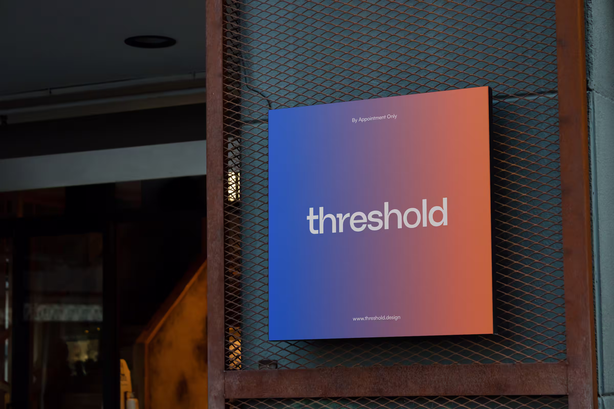 Threshold Studio signage - for appointment only. 