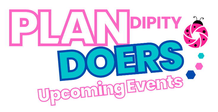 Planipity Doers upcoming events logo with branding and ladybug icon