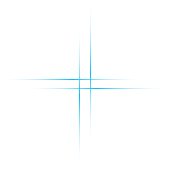 Four intersecting glowing blue lines forming a plus sign shape on a black background.