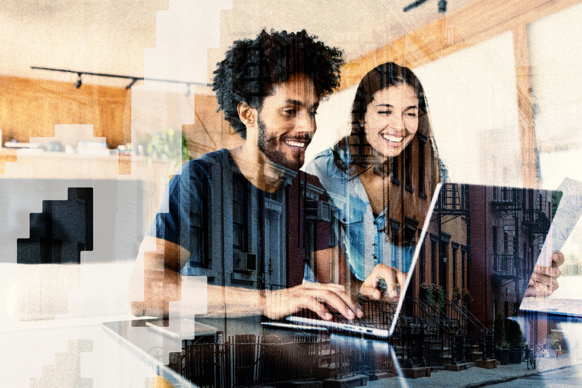 Couple using Duravol to organize shared household finances