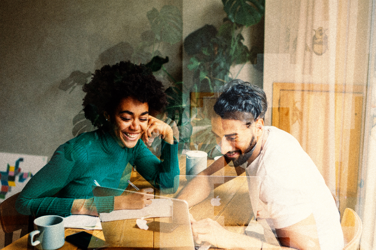 Couple celebrating clarity after aligning on household money goals
