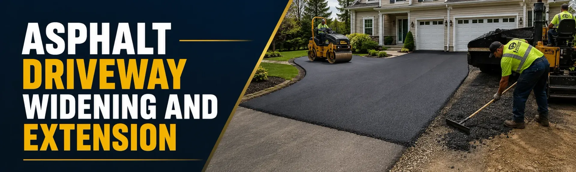 Asphalt driveway widening and extension in Muskego, WI