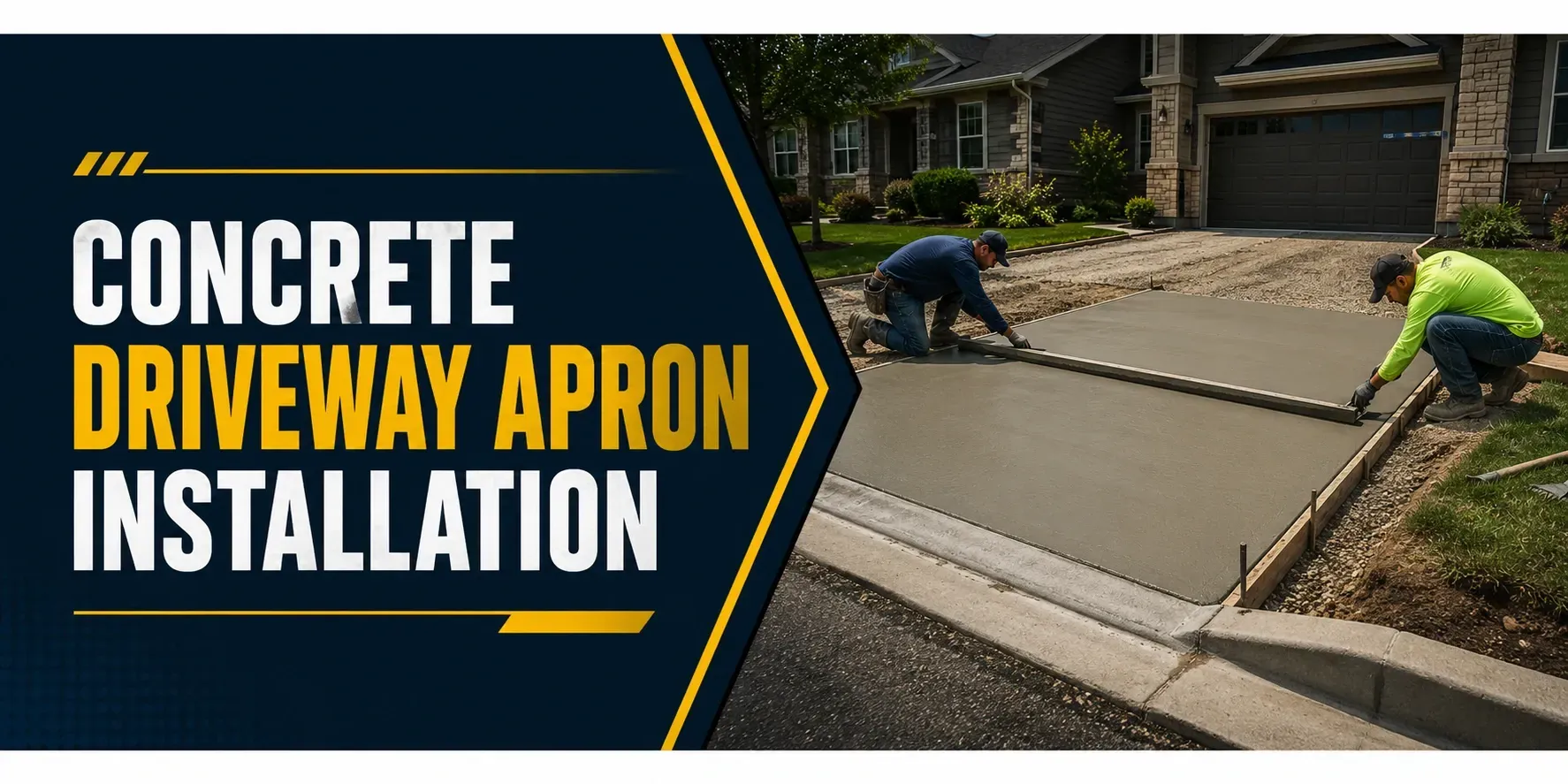 Concrete driveway apron installation in Big Bend, WI