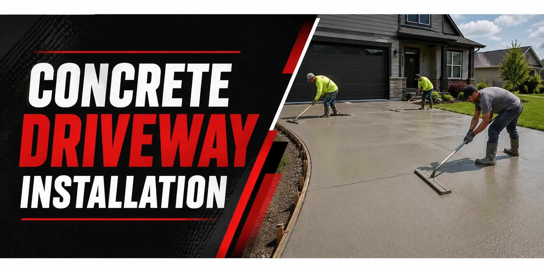Concrete driveway installation in Muskego, WI