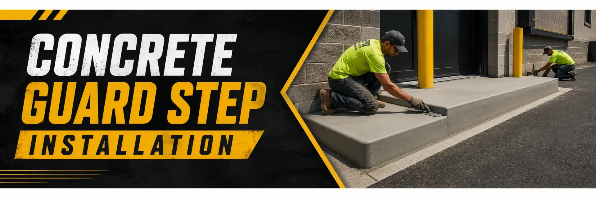 Concrete guard step installation at a home entrance in Vernon, WI, where a crew forms and finishes new poured-concrete steps for safe, sturdy access to the door