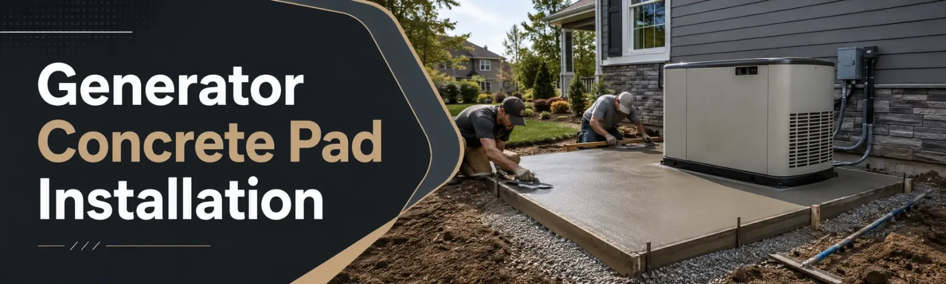 Generator concrete pad installation