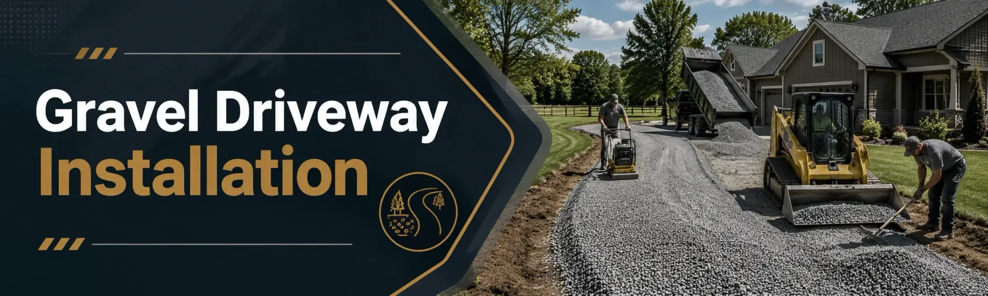 Gravel driveway installation