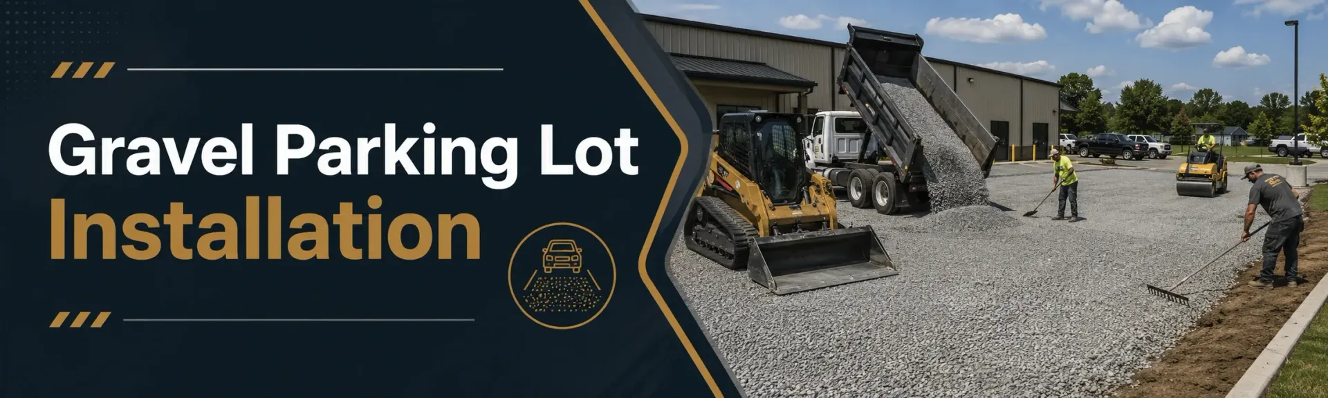 Gravel parking lot installation