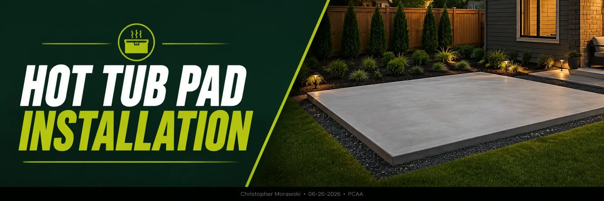 Hot tub pad installation in Greendale, WI