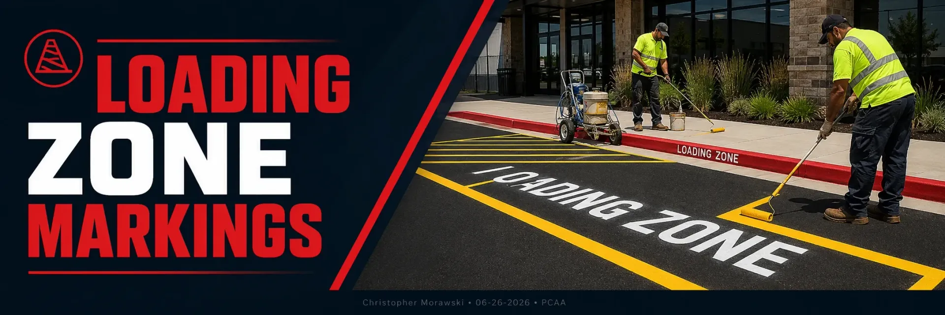 Loading zone pavement markings in Franklin, WI
