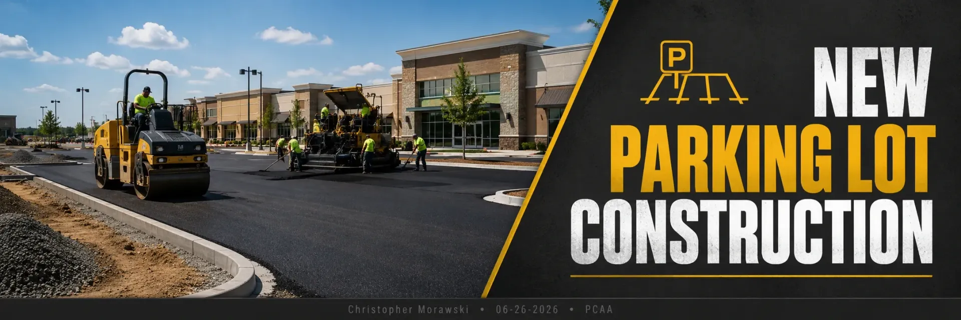 New parking lot construction in Vernon, WI