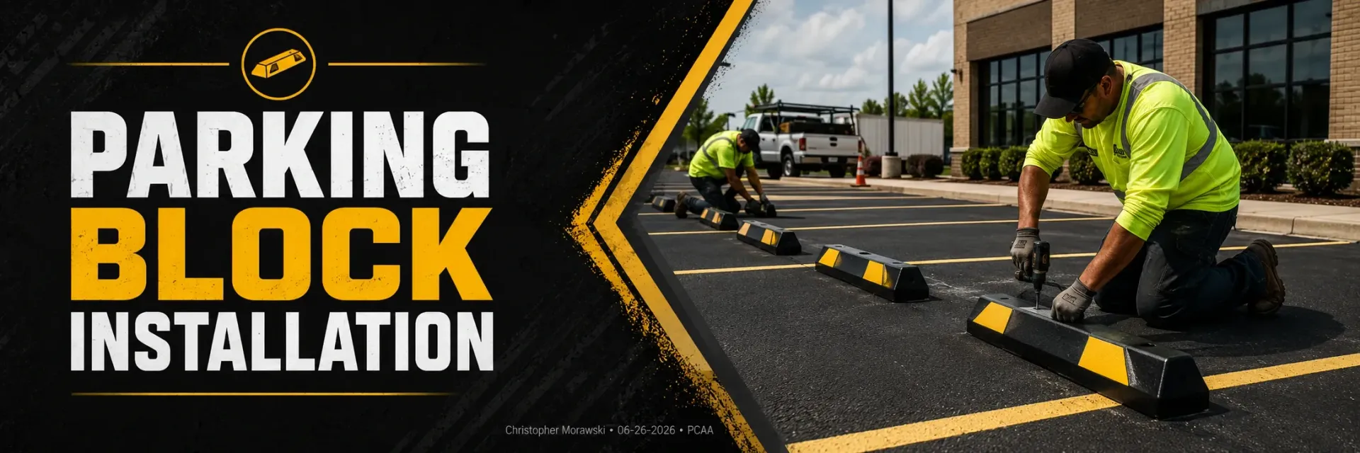 Parking block installation in Franklin, WI