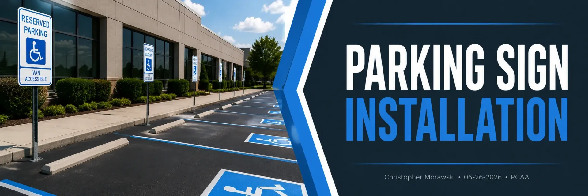 Parking sign installation in Wind Lake, WI