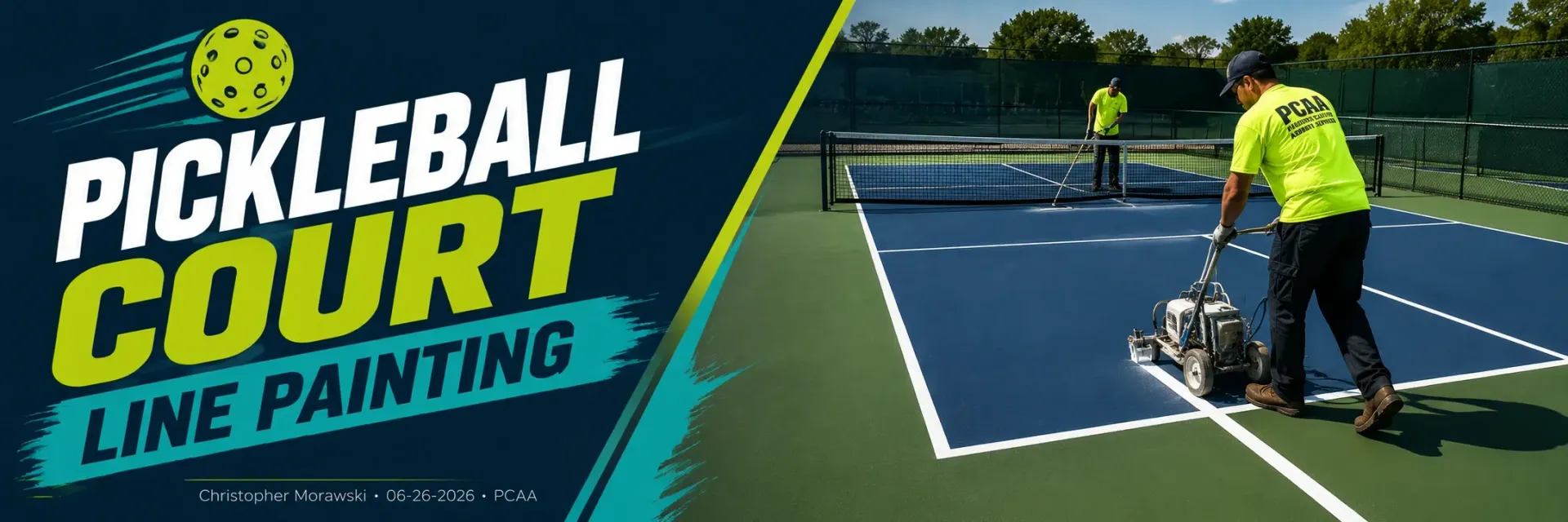 Pickleball court line painting in New Berlin, WI