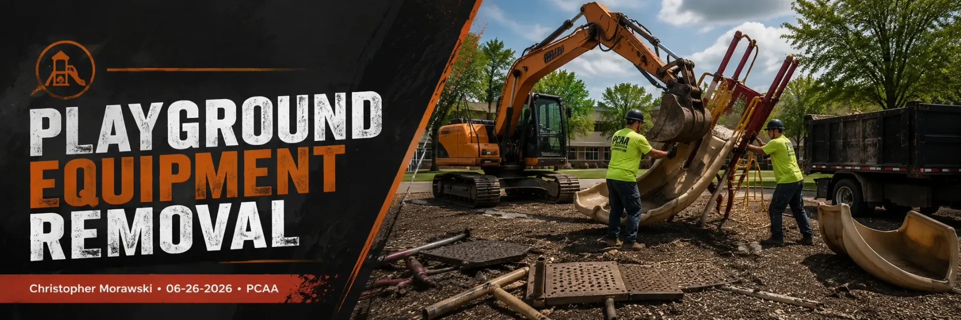 Playground equipment removal in Big Bend, WI