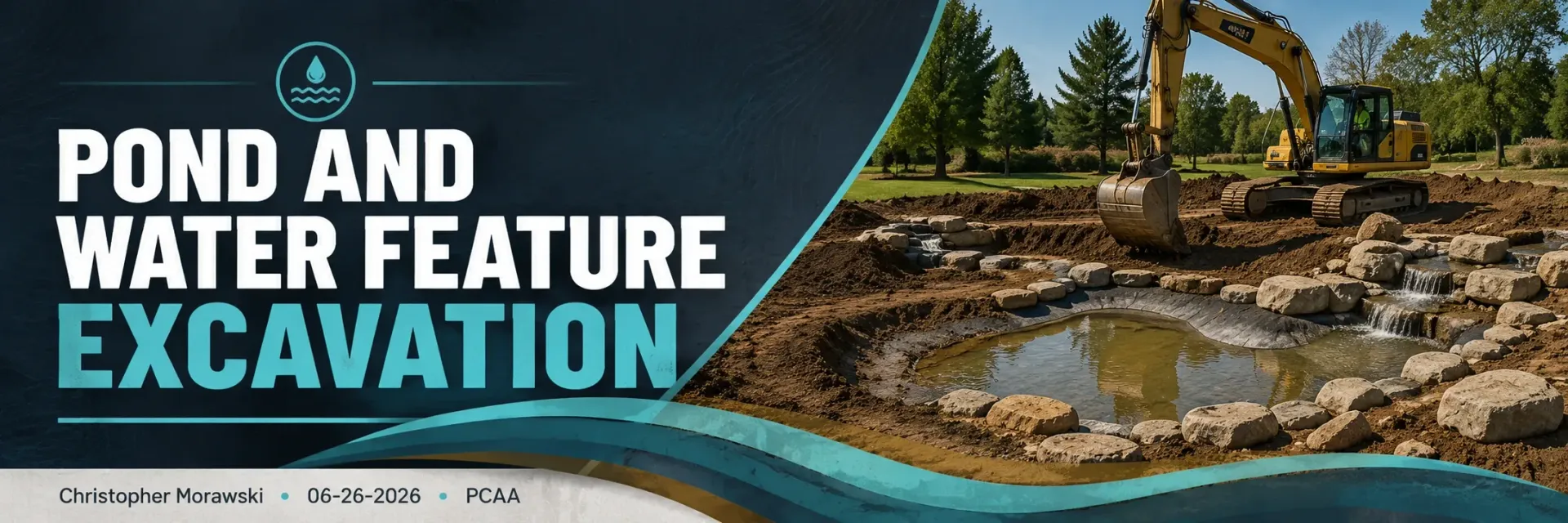 Pond and water feature excavation in Hales Corners, WI