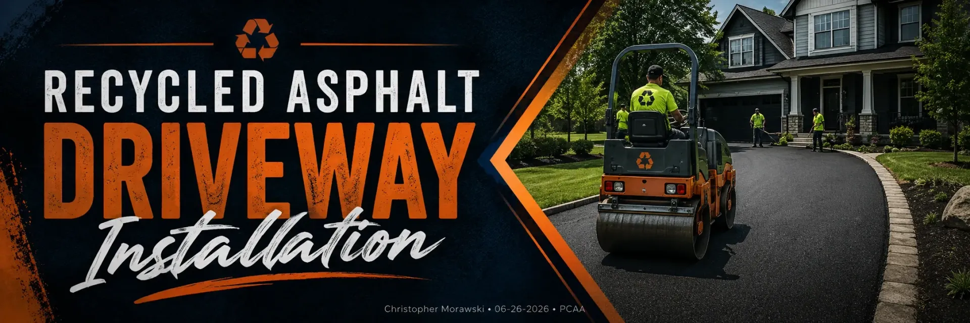 Recycled asphalt driveway installation in Franklin, WI