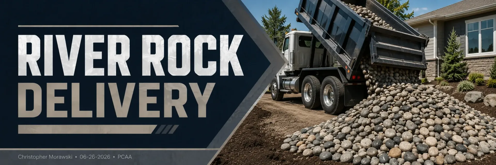 River rock delivery in New Berlin, WI