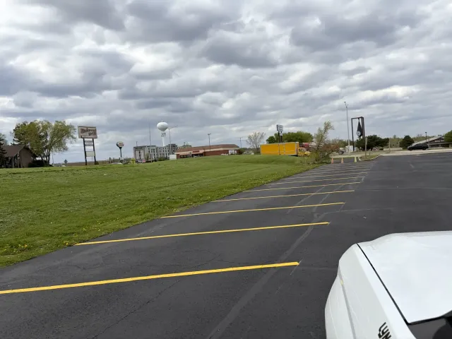 Fresh handicap parking markings