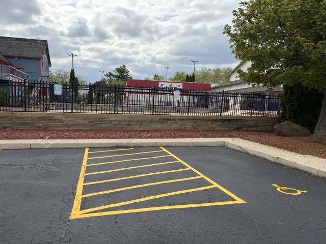 Handicap parking area repainted