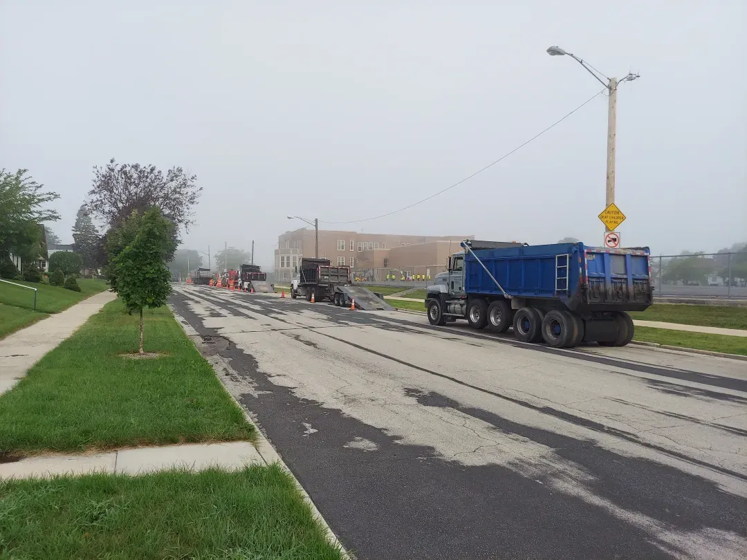 Purpose Contracting Asphalt dump truck on a Southeastern Wisconsin jobsite