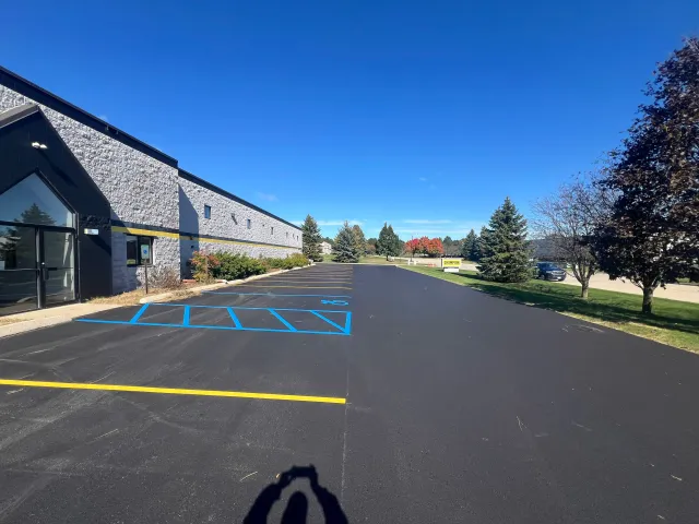 Completed asphalt parking lot by Purpose Contracting Asphalt in Southeastern Wisconsin, project photo 3 of 12