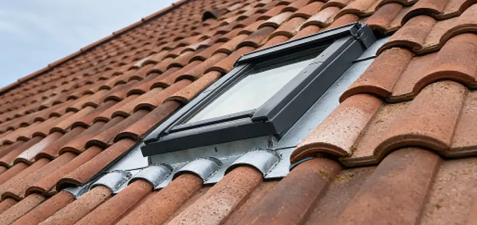 Entourage en zinc sur mesure posé autour d'une fenêtre de toit, réparation durable à Bayonne