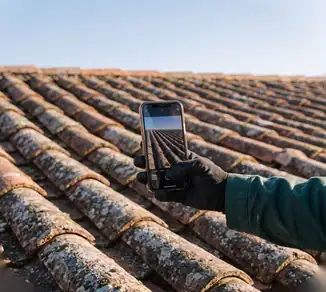 Photos d'inspection du bas de toiture prises au smartphone avant une pose de gouttière à Bayonne