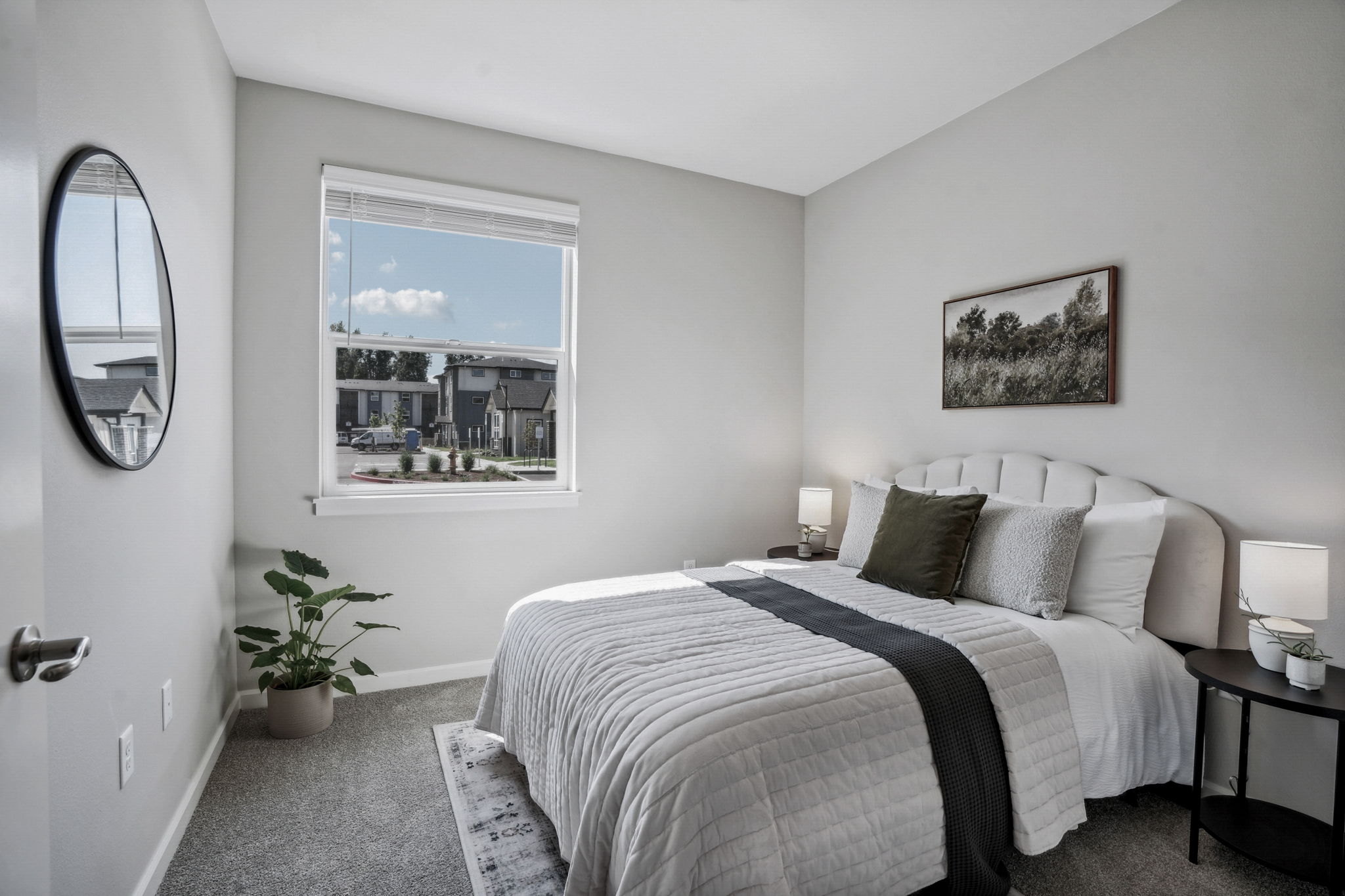 Staged Bedroom with Queen Bed