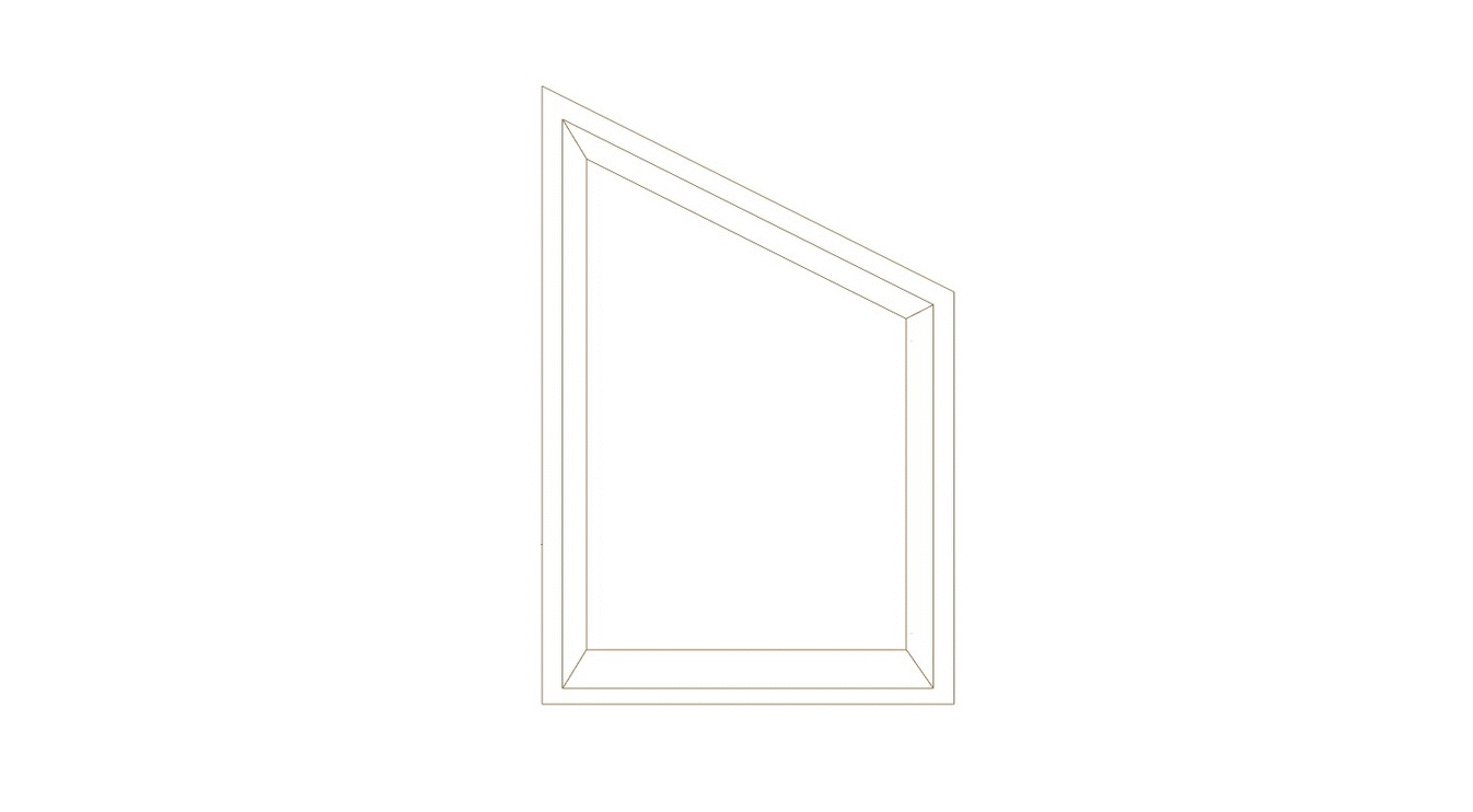 Animation of a Tiny House WM gable filling in with its interior, module by module