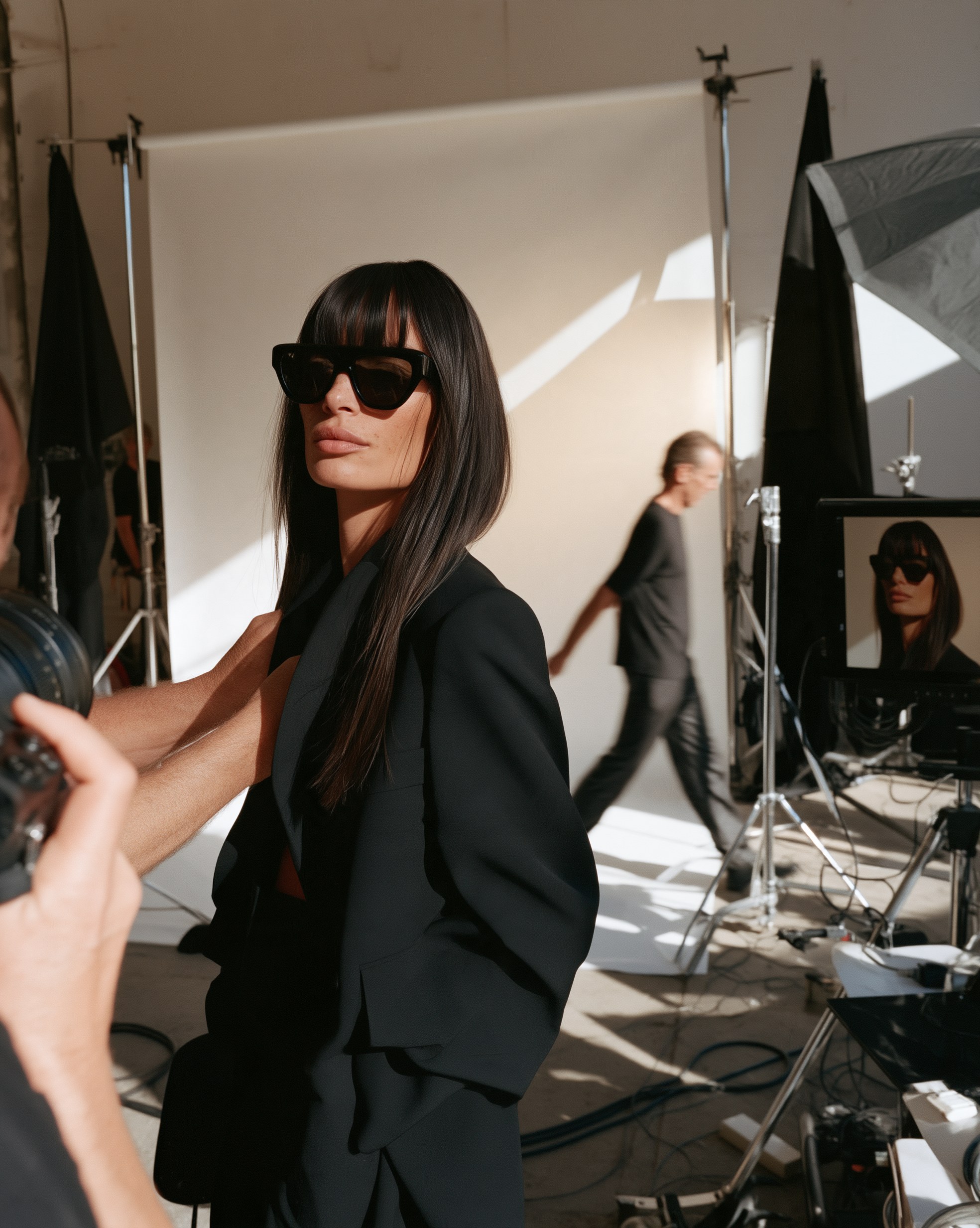 LINE AXIS — backstage frame from the campaign shoot