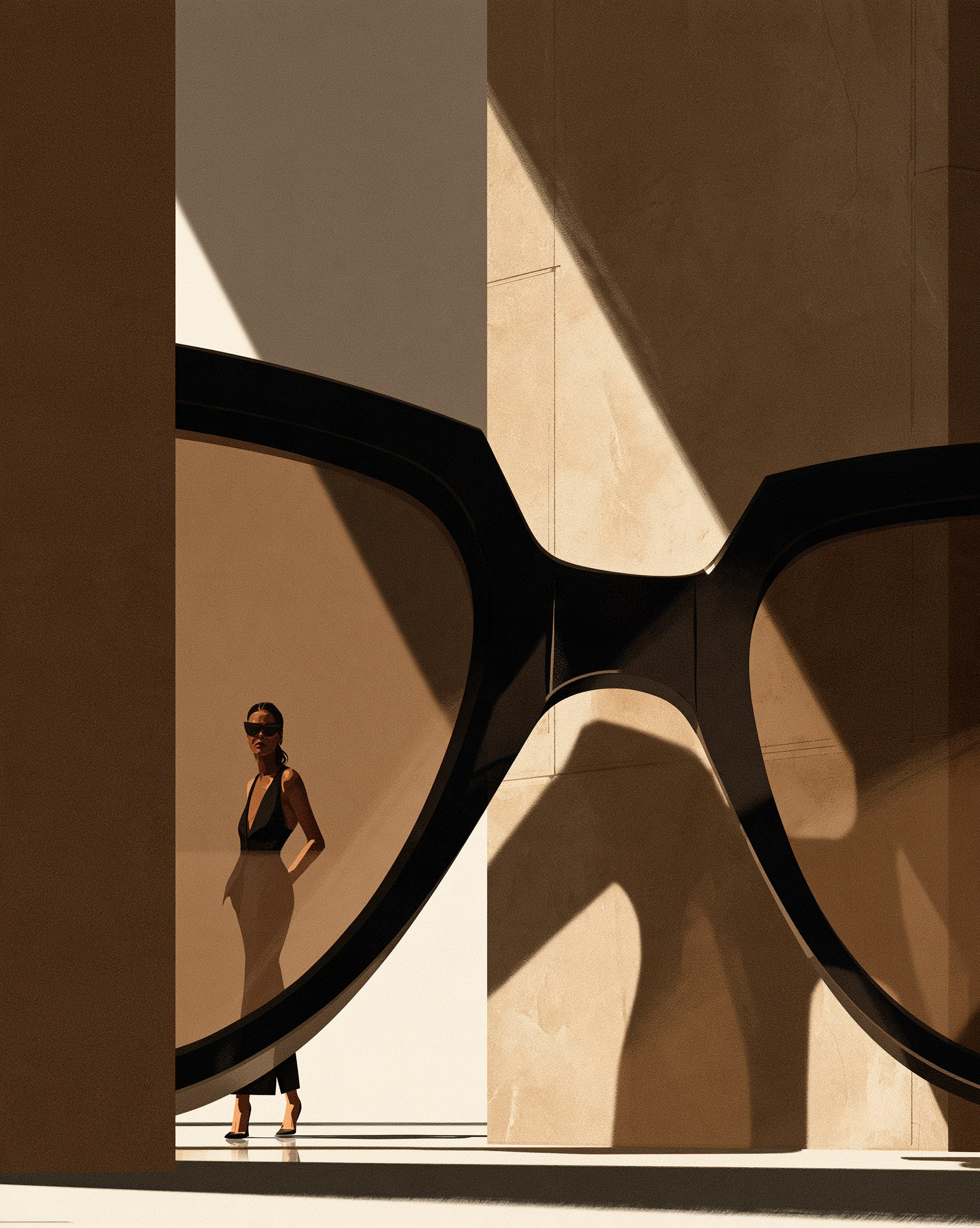 LINE AXIS — detail of the city-scale campaign image