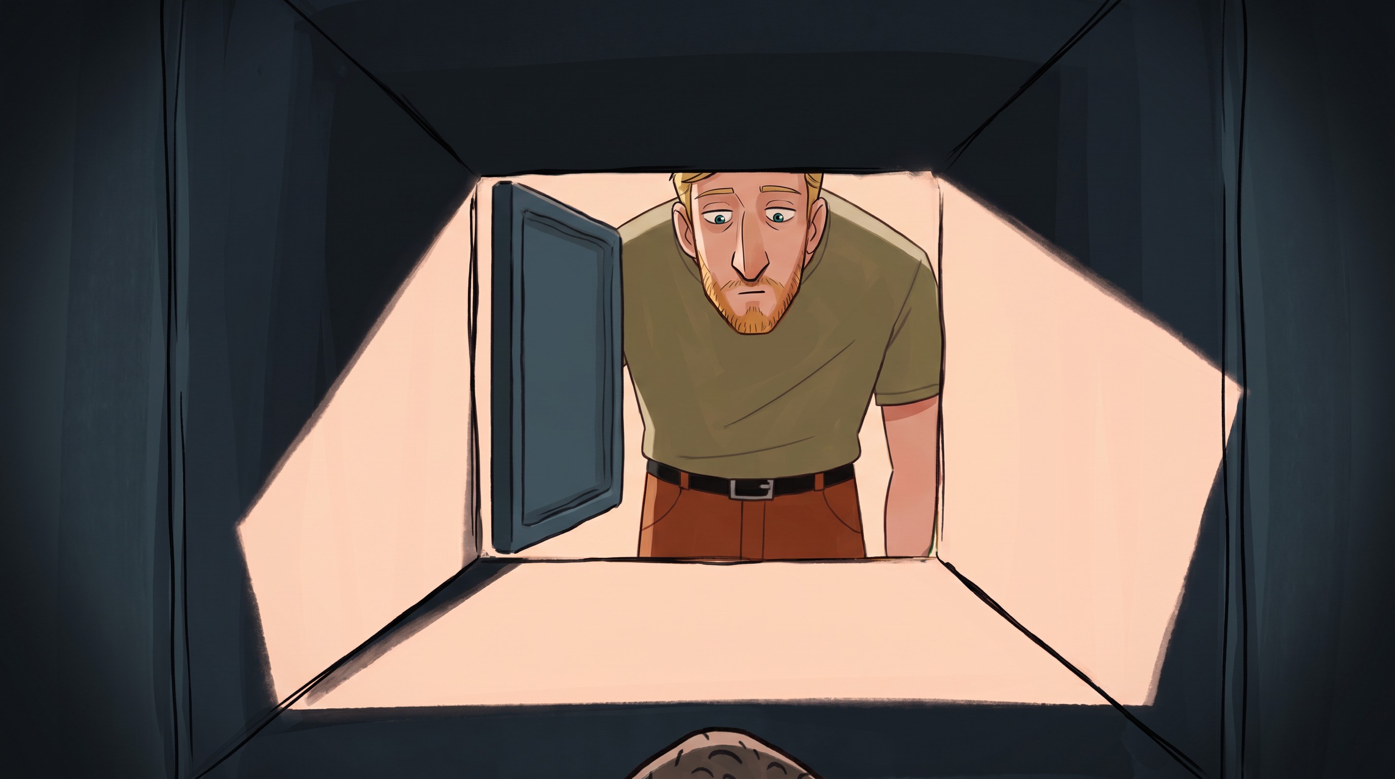 Teffi Traversi at the mailbox — still from the short