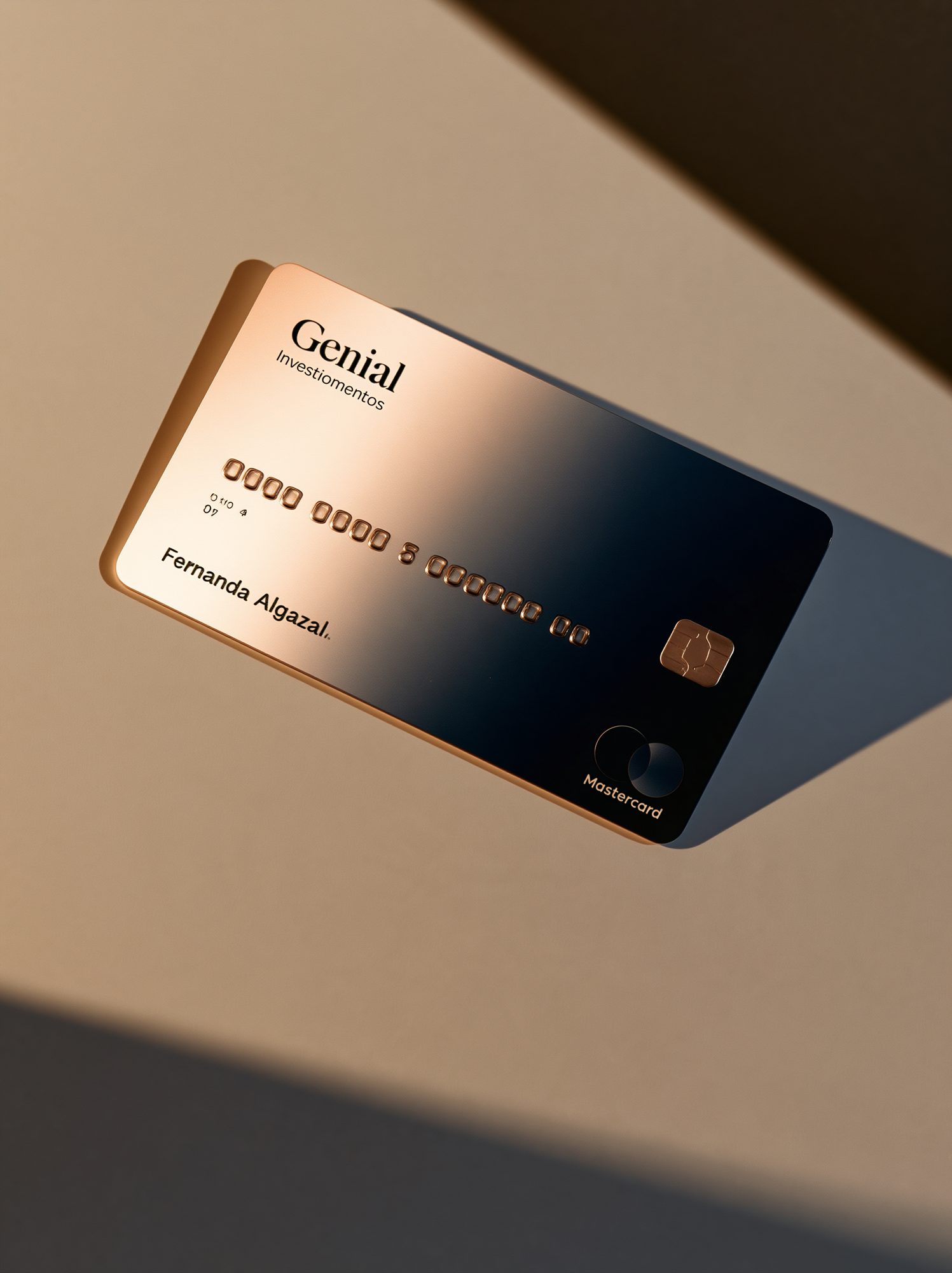 Genial Card — studio, copper to navy
