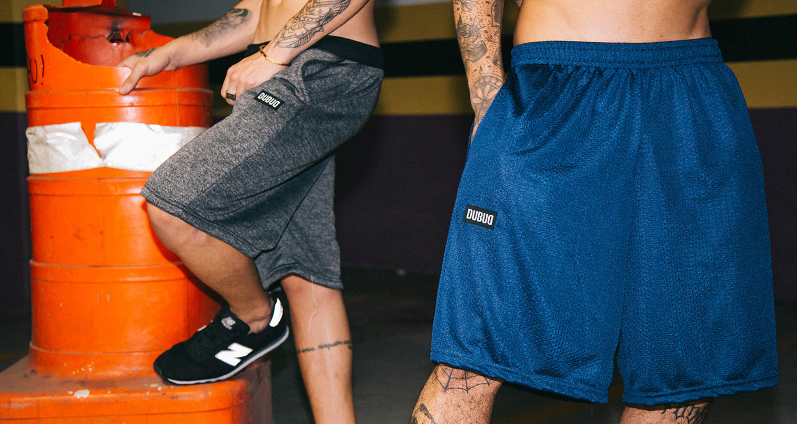 Dubud — mesh shorts with the woven label