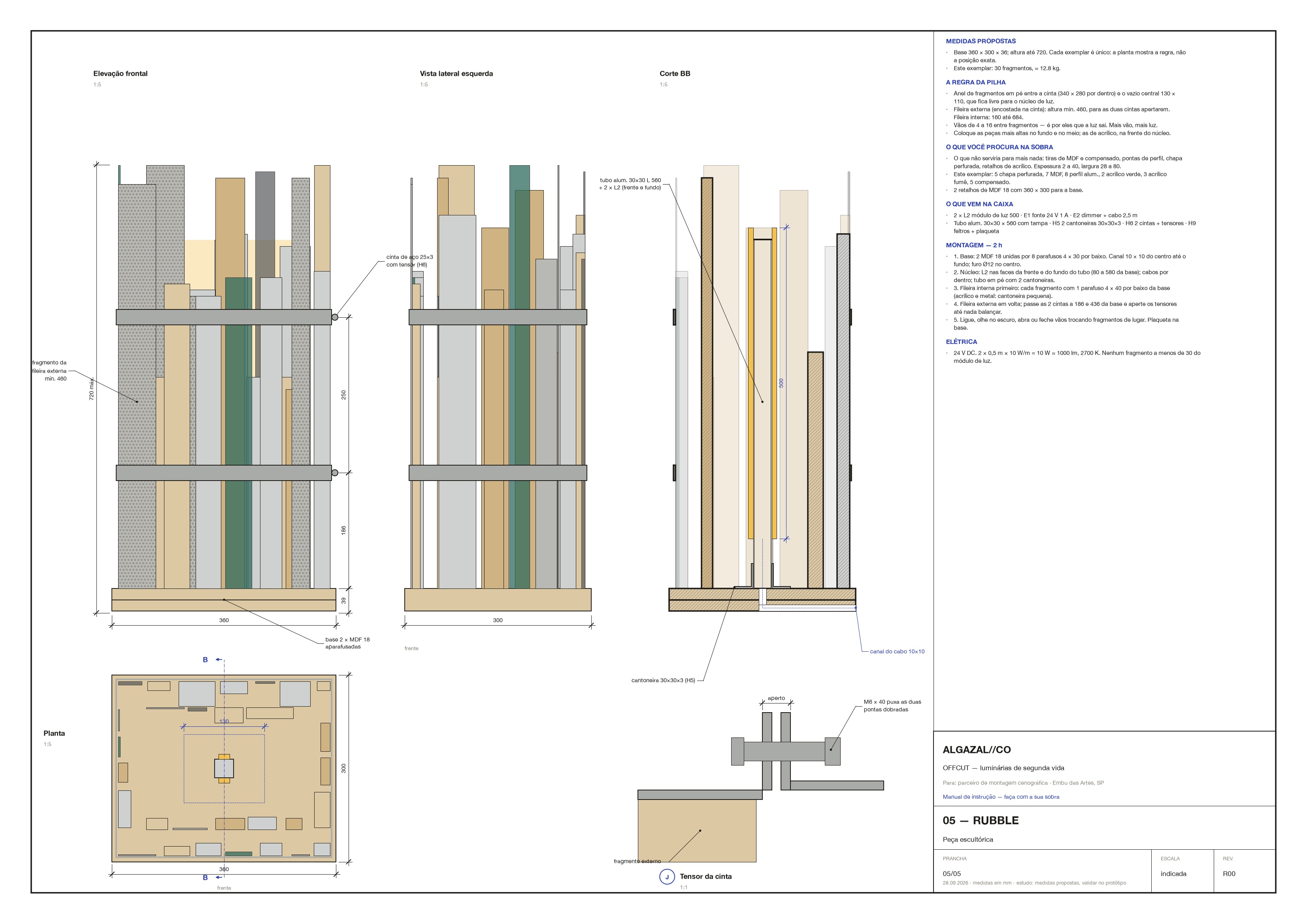 Instruction manual, sheet 05: RUBBLE sculptural piece