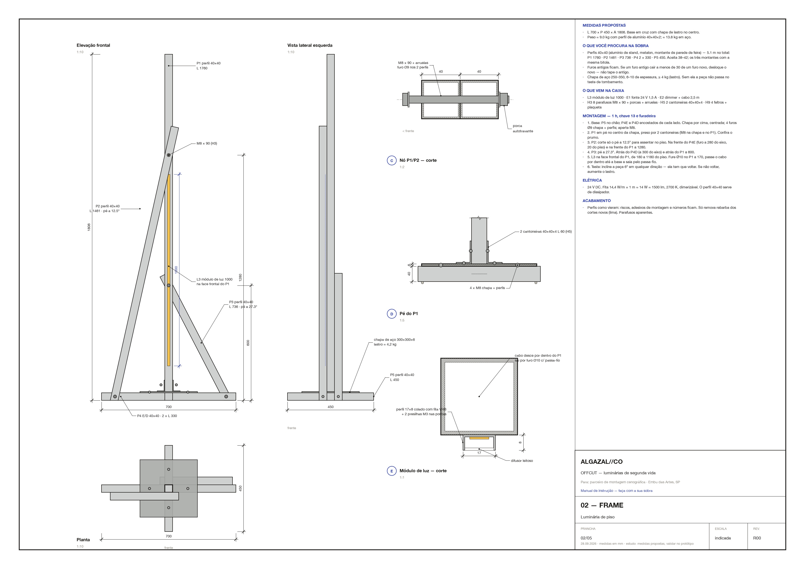 Instruction manual, sheet 02: FRAME floor lamp