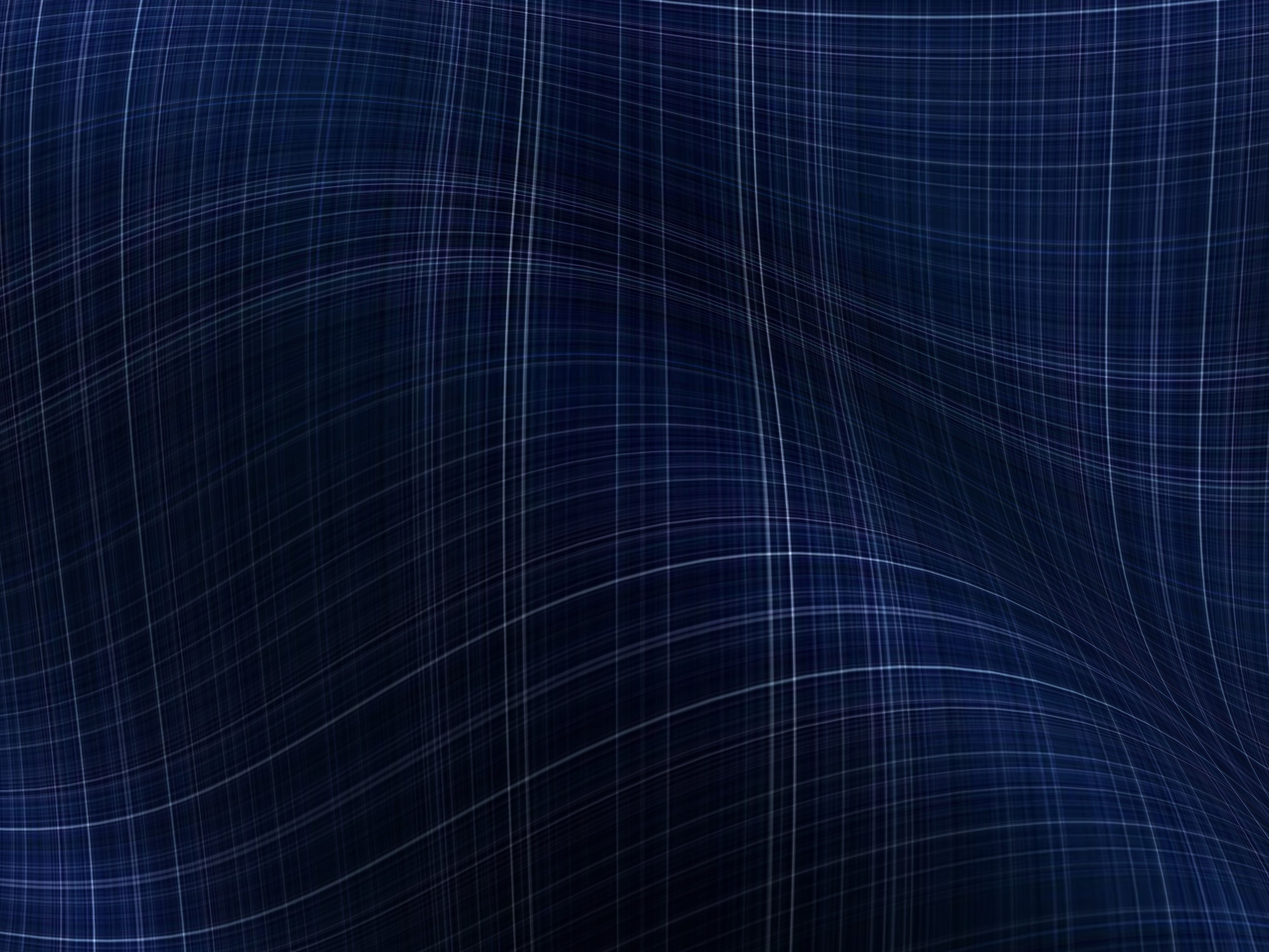 Abstract dark blue background with wavy intersecting light blue grid lines.