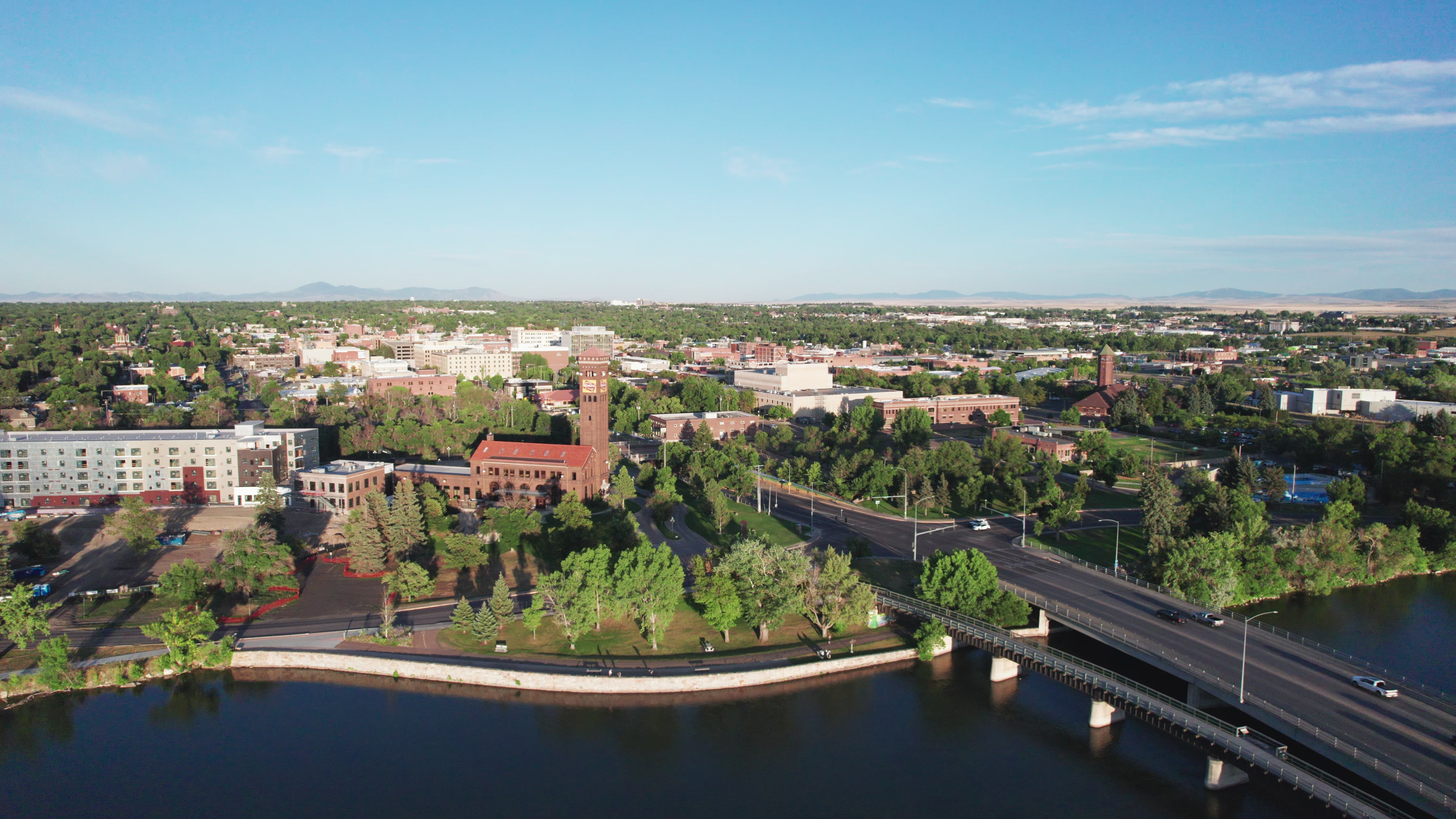 Aerial view of Great Falls, Montana