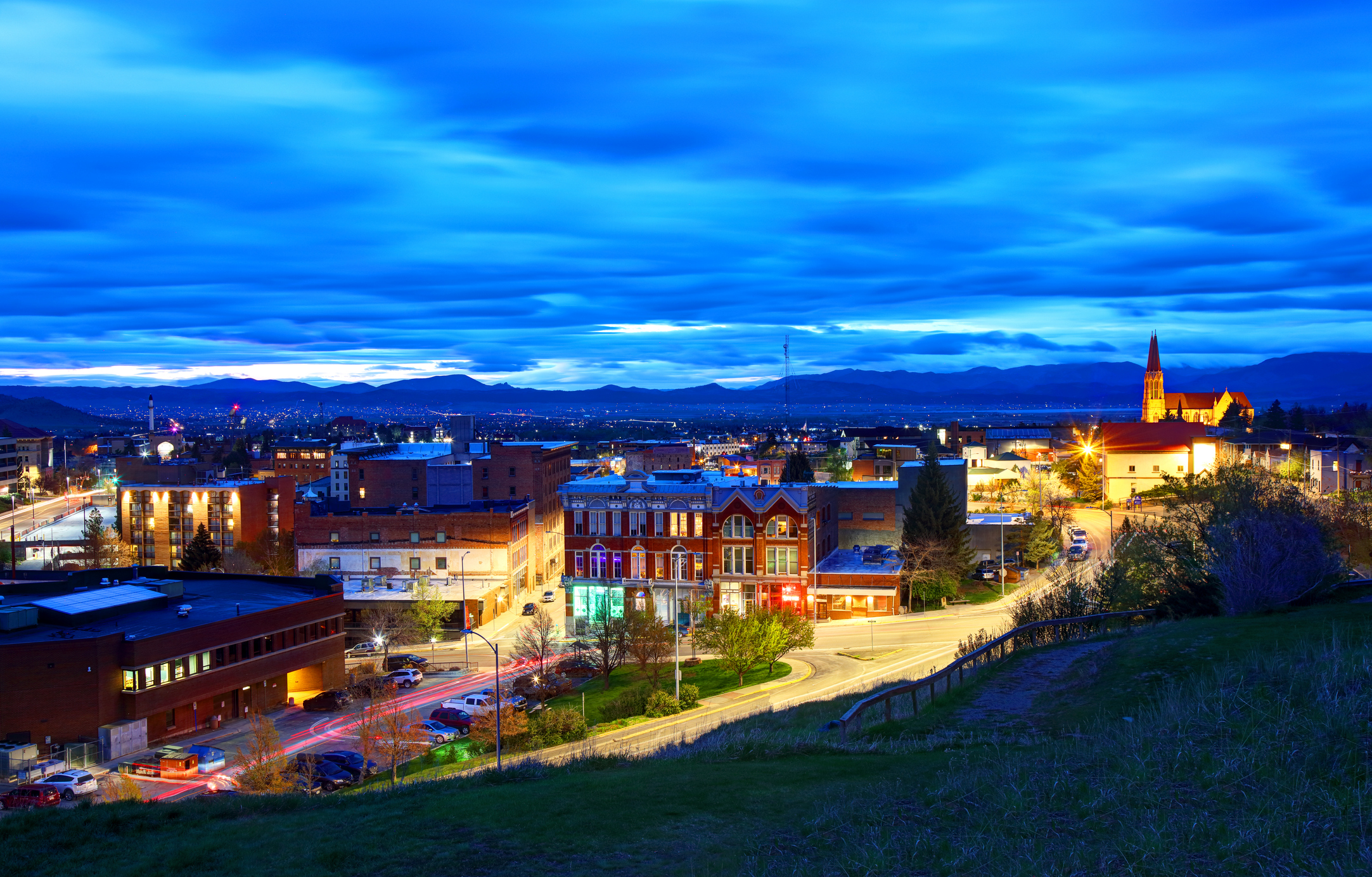 Helena, Montana at night
