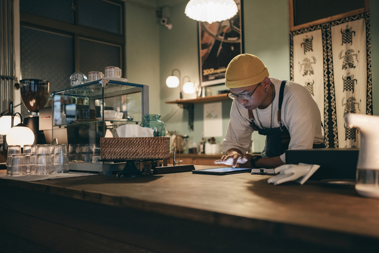 A small business team at work