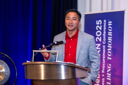 A speaker addresses CelebrASIAN 2025