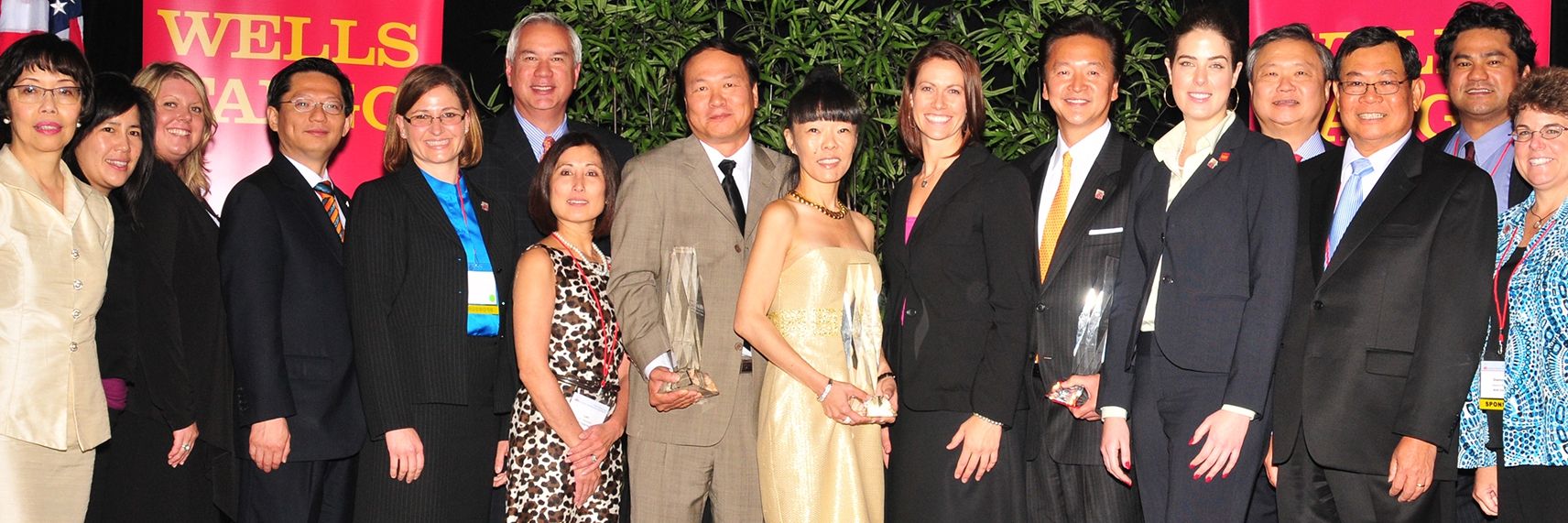 Asian Business Leadership Awards honorees with Wells Fargo